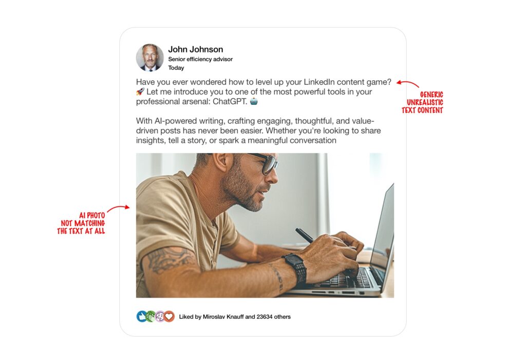 bad example of a linkedin post